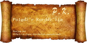 Polgár Kordélia névjegykártya